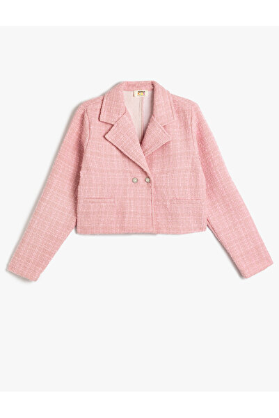 Koton Сако от туид с дълъг ръкав и копче, детайл с джоб