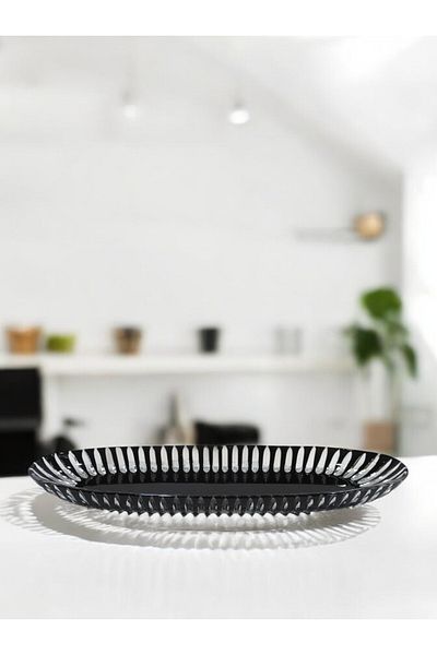 Paşabahçe Crystal Cuth Hand Crawn Flat Rook Presentation Plate 38cm