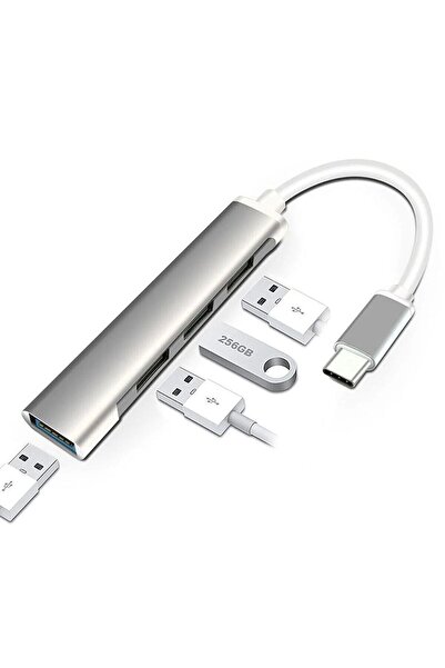 KNN TECHNOLOGY Type - C 4 Girişli Usb Çoğaltıcı Type-c To Usb Hub 4 Ports