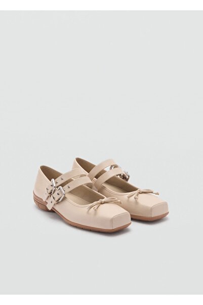 MANGO Woman Çift tokalı bağ detaylı babet