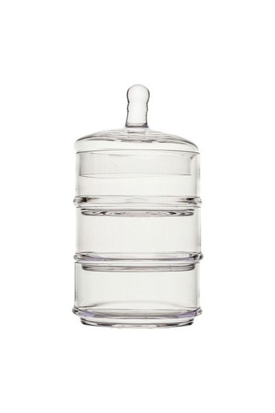 Parfait برطمان حلوى زجاجي أنيق ومتين مكون من 3 طبقات 22 × 12 سم