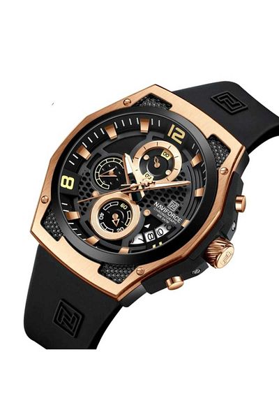Naviforce Men's Silicone Cord Wrist Watch with 2108 Model Function