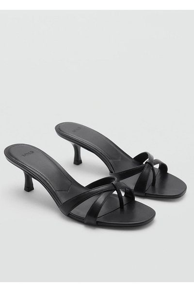 MANGO Woman Sandale cu toc cu bretele