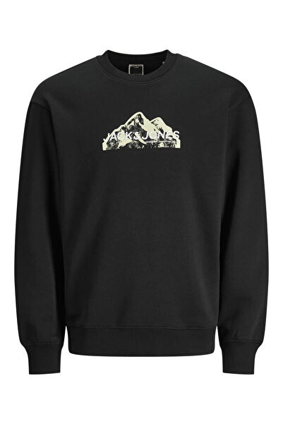 Jack & Jones Φόρμα JCOMOUNTAIN με λογότυπο και λαιμόκοψη, μαύρο