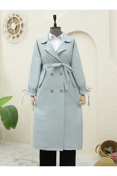 Modamorfo Cuff Lace Belted Cap - Aqua Green