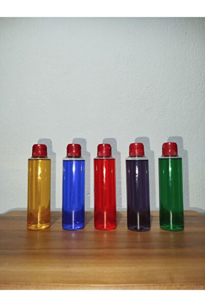 püür glass 5'li Kandil Yağı Set 200 ml Şişelerde 5 Farklı Renk.