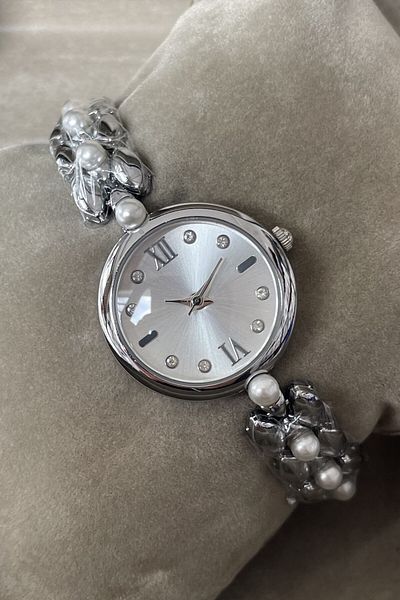 Leerybee Minimal Women's Watch with Pearls and Stones Nl-184