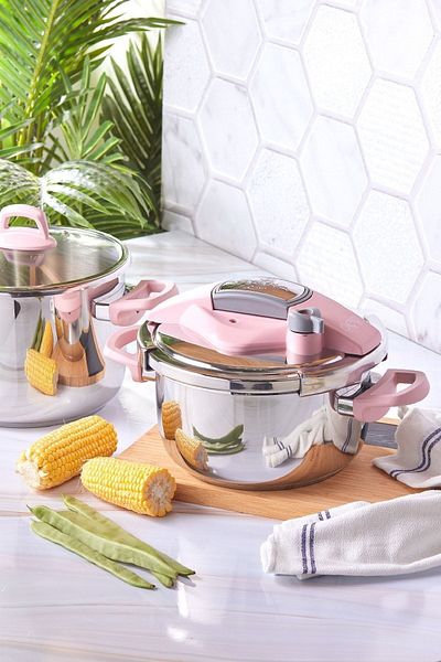 Karaca Set de oale sub presiune pe bază de inducție roz perfect 4 6 Lt