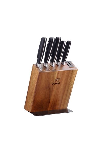 Parfait 6-Piece High Quality Wooden Stand Knife Block Set 257W61601