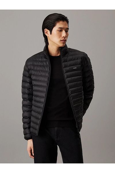 Calvin Klein Men's Quilted Fabric Zipper Closure Black Jacket K10K 113474 -Beh