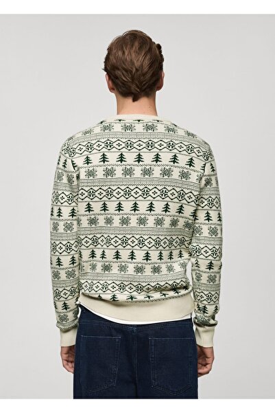 MANGO Man Yılbaşı desenli triko kazak