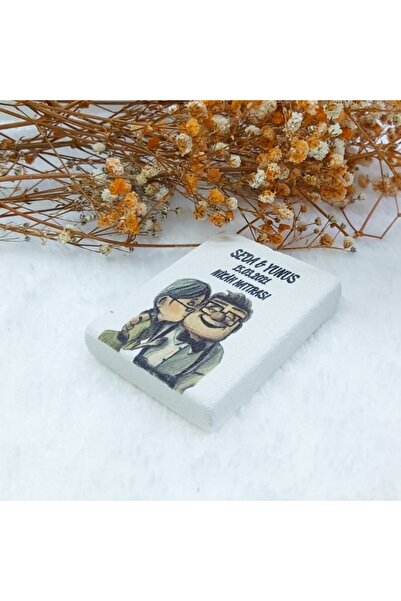 Hayaller Dükkanı 30 Adet Taş Magnet 6x4 Nikah Şekeri Nişan Hediyeliği Up Mode...