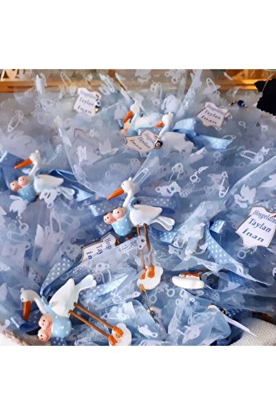 Hayaller Dükkanı 30 قطعة من تمثال ستورك مغناطيسي للأطفال باللون الأزرق