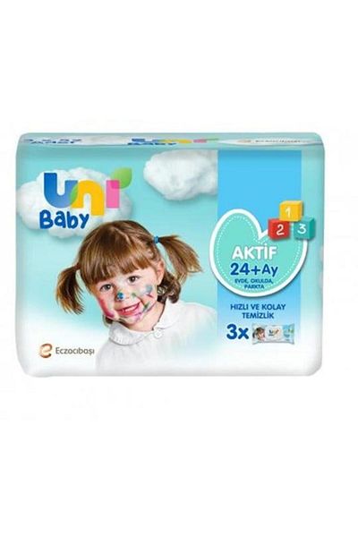 Uni Baby Wet Towel Play&Learn 3X52-Pack (24 Pcs)