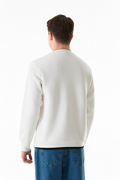 Fulla Moda Φούτερ με 3 κλωστές Basic Crew Neck