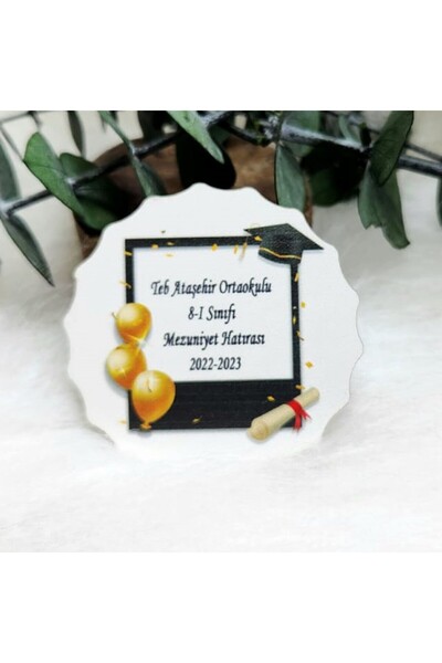 Hayaller Dükkanı 30 Adet Üniversite Veya Lise Temalı Ahşap Magnet Mezuniyet H...