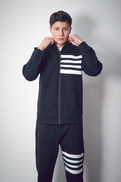 Fulla Moda Φούτερ με γιακά με ρίγες στο πλάι