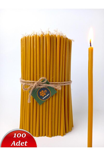 Petekoğlu Balmumu Mum 100 Adet Dilek Mumu Doğal Petek Ritüel Parti Mumu Doğum Günü Yeni Yıl Beeswax