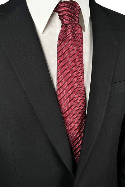 1001 Kravat Claret Red Striped 7.5 cm Wide Silk Tie