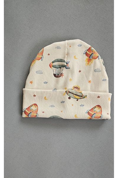 ALYA Baby Multi-Patterned Organic Cotton Camisole Beanie with Pompom