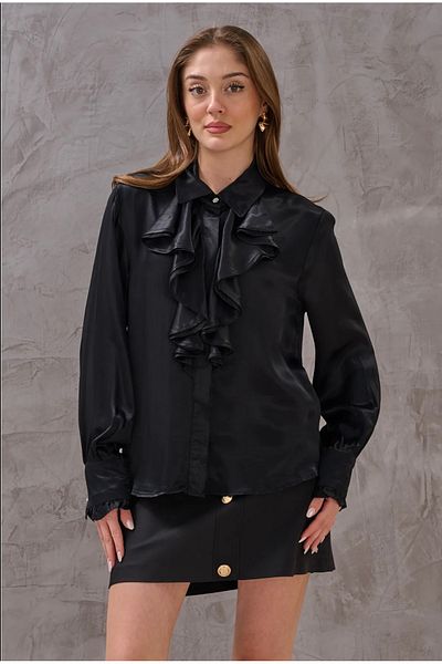 Dochas BLUZ DE SATIN CU BUTON DE PIATRA PENTRU FEMEI