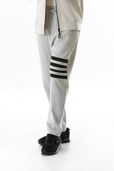 Fulla Moda Pantaloni de trening cu dungi cu picior și talie elastică