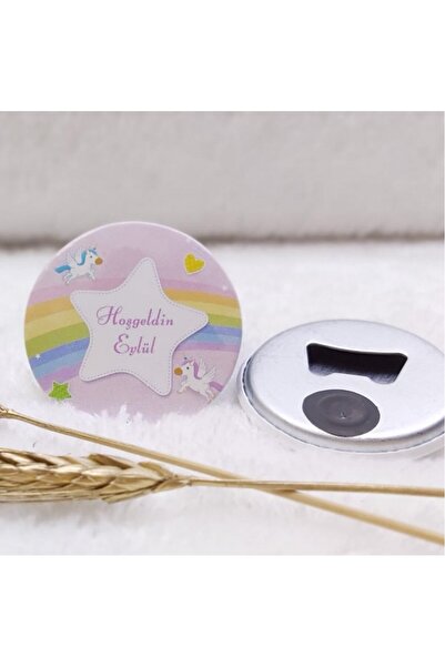 Hayaller Dükkanı 30 Adet Bebek Magneti Buton Açacak Magnet Unicorn Uv Baskılı-