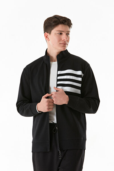 Fulla Moda Φούτερ με γιακά με ρίγες στο πλάι