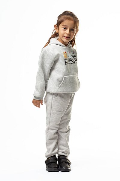 mhk burç bebe Hooded 3 Thread Girl's Set