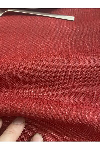 Zeren Home Red Glitter Carefree Oval Tablecloth
