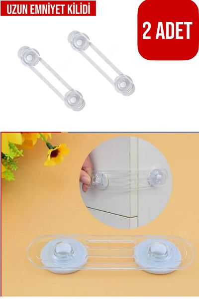CocoVia 2 Pcs Long Baby Child Protection Lock - Multipurpose Transparent Cabinet Drawer