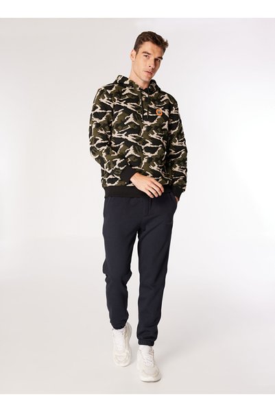 Discovery Expedition Siyah Erkek Kapüşon Relaxed Baskılı Sweatshirt D4WM-SWT3...