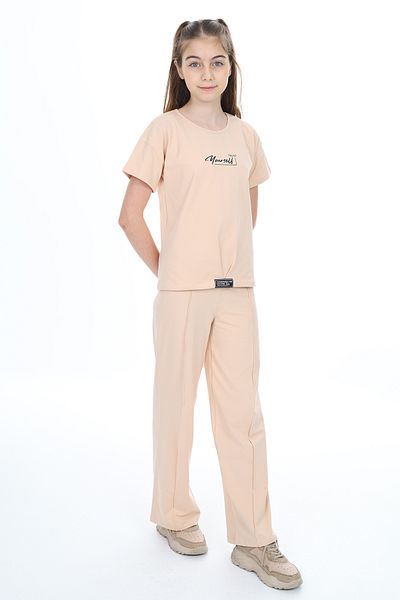 Toontoy Girl's Summer Emblem Printed Tracksuit Set