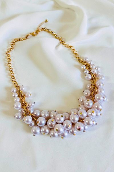 PETEK AKSESUAR Salkim Multiple Ball Pearl Bead Necklace