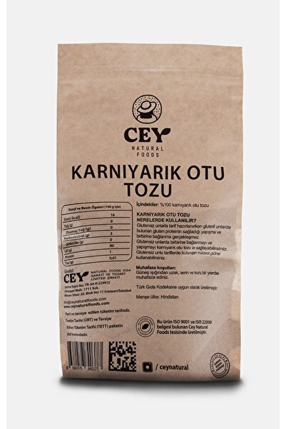 Cey Natural Foods Karnıyarık Otu Tozu – Psyllium Husk Powder (250 g)