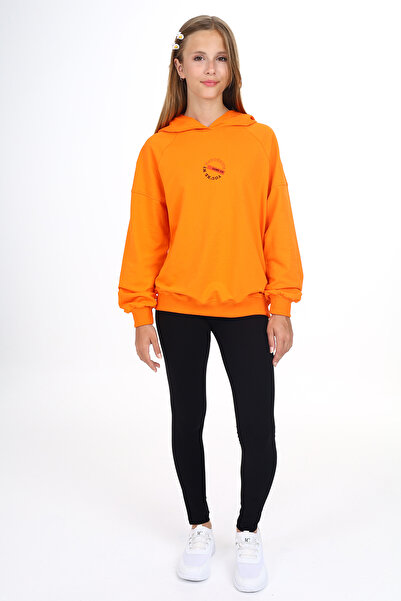 Toontoy Κοριτσίστικο κοστούμι με κουκούλα με κείμενο στο μπροστινό μέρος με τύπωμα κολάν