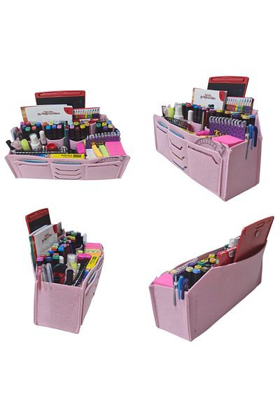 Next Craft Organizator pentru pix de birou de culoare roz - pâslă de 3 mm