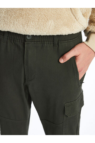 LC Waikiki Green Slim Fit Gabardine Men's Cargo Pants