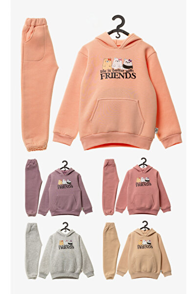 mhk burç bebe Hooded 3 Thread Girl's Set