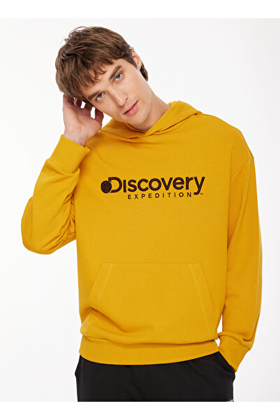 Discovery Expedition Hardal Erkek Kapüşonlu Nakışlı Sweatshirt D3WM-SWT28 Bed...