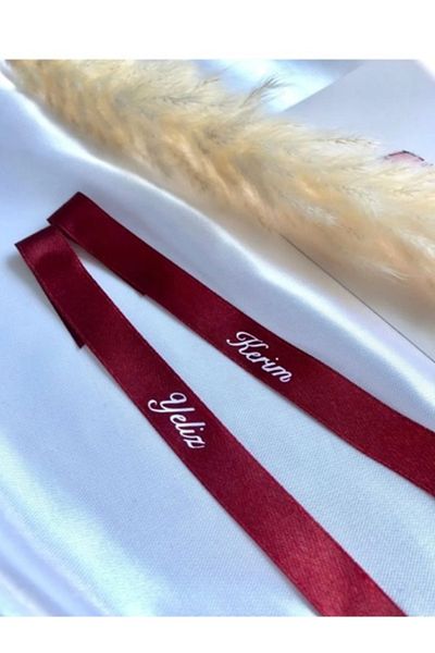 İsabella Accessories Κορδέλα αρραβώνων μεγάλη μπορντό - Κορδέλα αρραβώνων υπόσχεσης, μπορντό-λευκό