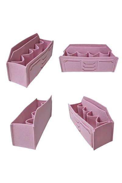 Next Craft Desktop Pen Holder Organizer Pink Color Office Organizer Multi-Compartment 3mm Felt