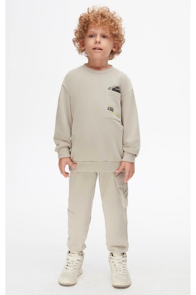 nk kids LİMİ erkek çocuk yumuşak dokulu 3 ip şardonsuz eşofman takım