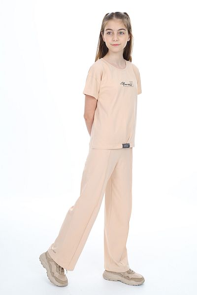 Toontoy Girl's Summer Emblem Printed Tracksuit Set