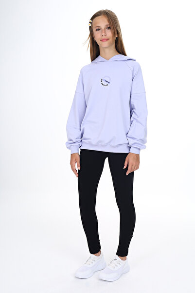 Toontoy Κοριτσίστικο κοστούμι με κουκούλα με κείμενο στο μπροστινό μέρος με τύπωμα κολάν