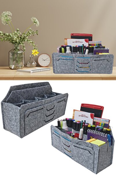 Next Craft Organizator pentru pix de birou de culoare gri - pâslă de 3 mm, or...