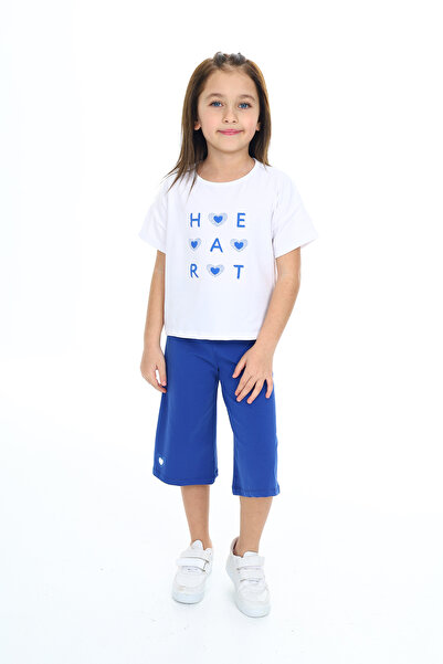 Toontoy Girl's Garnished Heart Printed Capri Suit