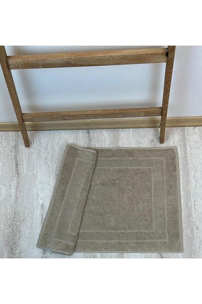 NOİSY TEKSTİL Mink 2 Pieces 100% Cotton Framed Luxury Foot Towel 50 X 80 cm