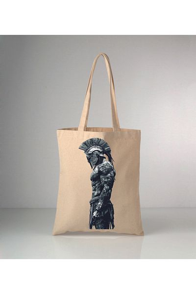 GİFTORA Akhilleus Printed Raw Cloth Bag 35X40 cm