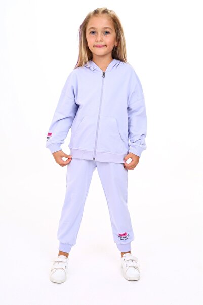 Toontoy Κοριτσίστικο Σετ Φόρμας με κουκούλα Φερμουάρ με τύπωμα